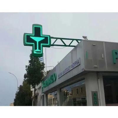 IP65 في الخارج P10 أدى الصيدلية العرض المتقاطع أدى لافتة الإعلانات الملونة بالكامل